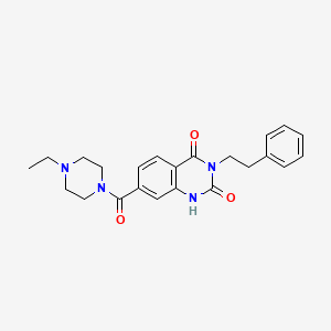 molecular formula C23H26N4O3 B3001907 7-(4-ethylpiperazine-1-carbonyl)-3-phenethylquinazoline-2,4(1H,3H)-dione CAS No. 892284-41-2