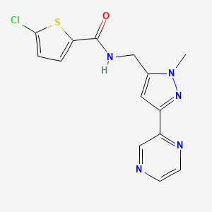 5-chloro-N-((1-methyl-3-(pyrazin-2-yl)-1H-pyrazol-5-yl)methyl)thiophene-2-carboxamide