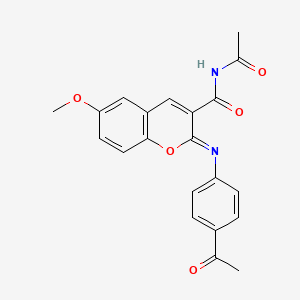 N-acetyl-2-(4-acetylphenyl)imino-6-methoxychromene-3-carboxamide