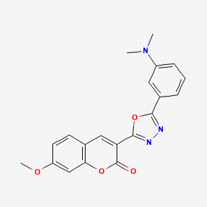 molecular formula C20H17N3O4 B3001911 3-[5-[3-(Dimethylamino)phenyl]-1,3,4-oxadiazol-2-yl]-7-methoxychromen-2-one CAS No. 2309798-34-1