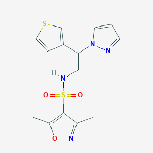 N-(2-(1H-pyrazol-1-yl)-2-(thiophen-3-yl)ethyl)-3,5-dimethylisoxazole-4-sulfonamide