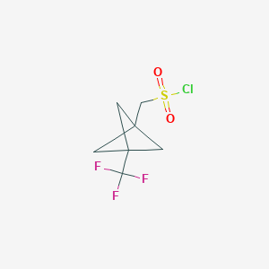 molecular formula C7H8ClF3O2S B3001917 [3-(Trifluoromethyl)-1-bicyclo[1.1.1]pentanyl]methanesulfonyl chloride CAS No. 2445792-30-1