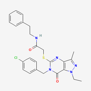 2-((6-(4-chlorobenzyl)-1-ethyl-3-methyl-7-oxo-6,7-dihydro-1H-pyrazolo[4,3-d]pyrimidin-5-yl)thio)-N-phenethylacetamide