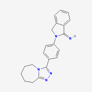 molecular formula C21H21N5 B3001920 2-(4-(6,7,8,9-tetrahydro-5H-[1,2,4]triazolo[4,3-a]azepin-3-yl)phenyl)isoindolin-1-imine CAS No. 380194-18-3