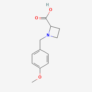 molecular formula C12H15NO3 B3001922 1-[(4-methoxyphenyl)methyl]azetidine-2-carboxylic Acid CAS No. 1042413-93-3