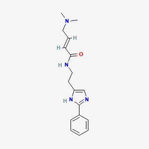 (E)-4-(Dimethylamino)-N-[2-(2-phenyl-1H-imidazol-5-yl)ethyl]but-2-enamide