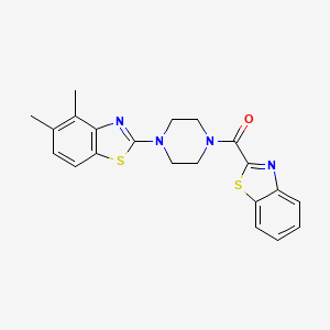 molecular formula C21H20N4OS2 B3001935 Benzo[d]thiazol-2-yl(4-(4,5-dimethylbenzo[d]thiazol-2-yl)piperazin-1-yl)methanone CAS No. 886912-92-1