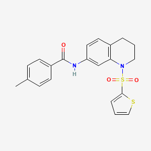 4-methyl-N-(1-thiophen-2-ylsulfonyl-3,4-dihydro-2H-quinolin-7-yl)benzamide
