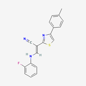 (E)-3-((2-fluorophenyl)amino)-2-(4-(p-tolyl)thiazol-2-yl)acrylonitrile
