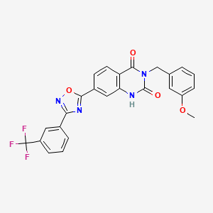 molecular formula C25H17F3N4O4 B3001948 3-(3-methoxybenzyl)-7-(3-(3-(trifluoromethyl)phenyl)-1,2,4-oxadiazol-5-yl)quinazoline-2,4(1H,3H)-dione CAS No. 1358320-76-9