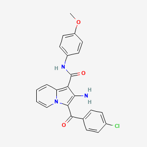 molecular formula C23H18ClN3O3 B3001955 2-amino-3-(4-chlorobenzoyl)-N-(4-methoxyphenyl)indolizine-1-carboxamide CAS No. 896172-22-8