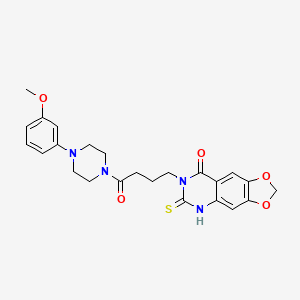 7-(4-(4-(3-methoxyphenyl)piperazin-1-yl)-4-oxobutyl)-6-thioxo-6,7-dihydro-[1,3]dioxolo[4,5-g]quinazolin-8(5H)-one