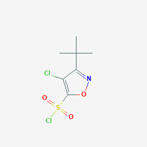 molecular formula C7H9Cl2NO3S B3001963 3-Tert-butyl-4-chloro-1,2-oxazole-5-sulfonyl chloride CAS No. 2031258-45-2