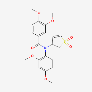molecular formula C21H23NO7S B3001964 N-(2,4-二甲氧基苯基)-N-(1,1-二氧化-2,3-二氢噻吩-3-基)-3,4-二甲氧基苯甲酰胺 CAS No. 863443-83-8