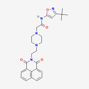 molecular formula C27H31N5O4 B3001967 N-(3-(tert-butyl)isoxazol-5-yl)-2-(4-(2-(1,3-dioxo-1H-benzo[de]isoquinolin-2(3H)-yl)ethyl)piperazin-1-yl)acetamide CAS No. 2034569-40-7