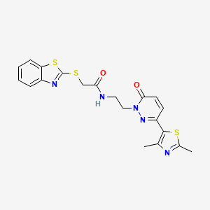 molecular formula C20H19N5O2S3 B3001969 2-(benzo[d]thiazol-2-ylthio)-N-(2-(3-(2,4-dimethylthiazol-5-yl)-6-oxopyridazin-1(6H)-yl)ethyl)acetamide CAS No. 1251628-38-2