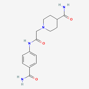 molecular formula C15H20N4O3 B3001973 1-{[(4-Carbamoylphenyl)carbamoyl]methyl}piperidine-4-carboxamide CAS No. 851282-69-4