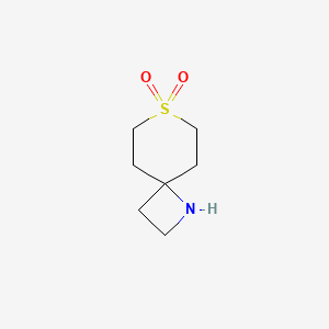 molecular formula C7H13NO2S B3001976 7-Thia-1-azaspiro[3.5]nonane 7,7-dioxide CAS No. 1478763-82-4