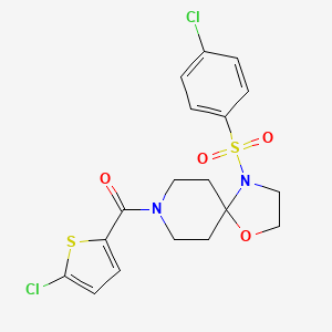 (4-((4-Chlorophenyl)sulfonyl)-1-oxa-4,8-diazaspiro[4.5]decan-8-yl)(5-chlorothiophen-2-yl)methanone