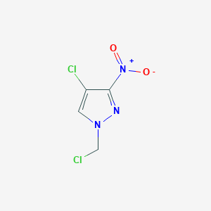 molecular formula C4H3Cl2N3O2 B3001988 4-chloro-1-(chloromethyl)-3-nitro-1H-pyrazole CAS No. 925179-56-2