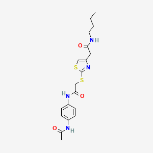 N-(4-acetamidophenyl)-2-((4-(2-(butylamino)-2-oxoethyl)thiazol-2-yl)thio)acetamide