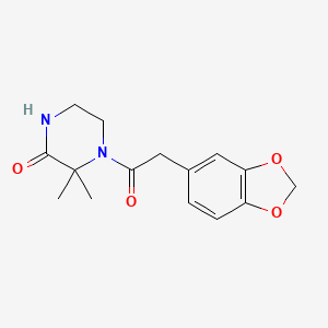 4-(2-(Benzo[d][1,3]dioxol-5-yl)acetyl)-3,3-dimethylpiperazin-2-one