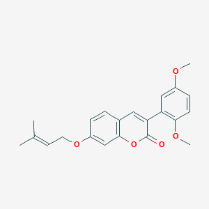 molecular formula C22H22O5 B3002001 3-(2,5-dimethoxyphenyl)-7-((3-methylbut-2-en-1-yl)oxy)-2H-chromen-2-one CAS No. 864761-28-4