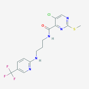5-chloro-2-methylsulfanyl-N-[3-[[5-(trifluoromethyl)pyridin-2-yl]amino]propyl]pyrimidine-4-carboxamide