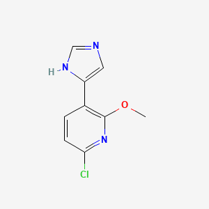 molecular formula C9H8ClN3O B3002018 6-氯-3-(1H-咪唑-5-基)-2-甲氧基吡啶 CAS No. 2228624-76-6
