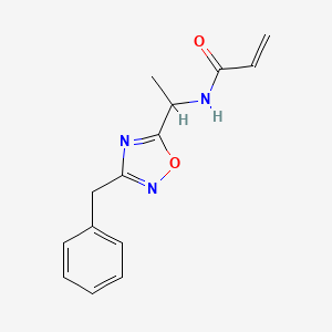 molecular formula C14H15N3O2 B3002020 N-[1-(3-benzyl-1,2,4-oxadiazol-5-yl)ethyl]prop-2-enamide CAS No. 2094684-96-3