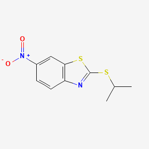 molecular formula C10H10N2O2S2 B3002023 Benzothiazole, 2-[(1-methylethyl)thio]-6-nitro- CAS No. 38338-27-1