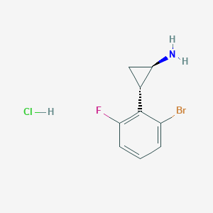 molecular formula C9H10BrClFN B3002039 (1R,2S)-2-(2-Bromo-6-fluorophenyl)cyclopropan-1-amine;hydrochloride CAS No. 2243508-85-0