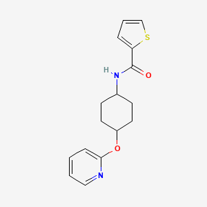 molecular formula C16H18N2O2S B3002046 N-((1r,4r)-4-(pyridin-2-yloxy)cyclohexyl)thiophene-2-carboxamide CAS No. 2034436-66-1