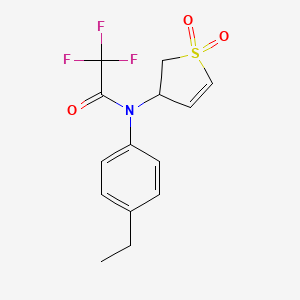 molecular formula C14H14F3NO3S B3002050 N-(1,1-dioxido-2,3-dihydrothiophen-3-yl)-N-(4-ethylphenyl)-2,2,2-trifluoroacetamide CAS No. 1017657-28-1