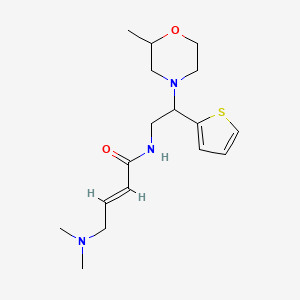 (E)-4-(Dimethylamino)-N-[2-(2-methylmorpholin-4-yl)-2-thiophen-2-ylethyl]but-2-enamide