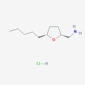 molecular formula C10H22ClNO B3002064 [(2R,5R)-5-戊氧基氧杂环己烷-2-基]甲胺；盐酸盐 CAS No. 2460739-42-6