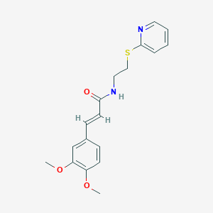 molecular formula C18H20N2O3S B300207 3-(3,4-dimethoxyphenyl)-N-[2-(2-pyridinylsulfanyl)ethyl]acrylamide 