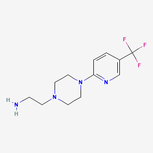 molecular formula C12H17F3N4 B3002076 2-{4-[5-(Trifluoromethyl)pyridin-2-yl]piperazin-1-yl}ethan-1-amine CAS No. 1049605-52-8