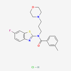 molecular formula C22H25ClFN3O2S B3002078 N-(6-fluorobenzo[d]thiazol-2-yl)-3-methyl-N-(3-morpholinopropyl)benzamide hydrochloride CAS No. 1216445-53-2