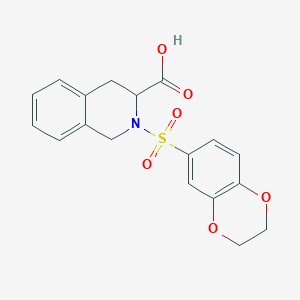 molecular formula C18H17NO6S B3002086 2-(2,3-Dihydro-1,4-benzodioxine-6-sulfonyl)-1,2,3,4-tetrahydroisoquinoline-3-carboxylic acid CAS No. 1008266-08-7