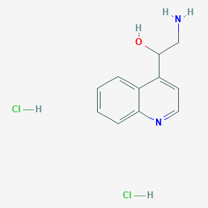 molecular formula C11H14Cl2N2O B3002093 2-氨基-1-喹啉-4-基-乙醇二盐酸盐 CAS No. 37008-96-1