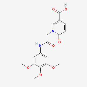 molecular formula C17H18N2O7 B3002108 6-Oxo-1-{2-oxo-2-[(3,4,5-trimethoxyphenyl)amino]ethyl}-1,6-dihydropyridine-3-carboxylic acid CAS No. 1432437-22-3