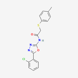 molecular formula C17H14ClN3O2S B3002112 N-(5-(2-chlorophenyl)-1,3,4-oxadiazol-2-yl)-2-(p-tolylthio)acetamide CAS No. 896018-06-7