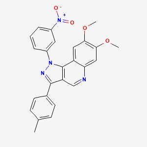 molecular formula C25H20N4O4 B3002118 7,8-dimethoxy-1-(3-nitrophenyl)-3-(p-tolyl)-1H-pyrazolo[4,3-c]quinoline CAS No. 901246-11-5