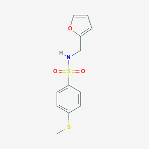 molecular formula C12H13NO3S2 B300212 Benzenesulfonamide, N-furfuryl-4-methylthio- 