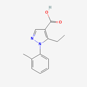 molecular formula C13H14N2O2 B3002120 5-ethyl-1-(2-methylphenyl)-1H-pyrazole-4-carboxylic acid CAS No. 1003177-35-2
