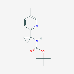 molecular formula C14H20N2O2 B3002125 tert-Butyl N-[1-(5-methylpyridin-2-yl)cyclopropyl]carbamate CAS No. 1389313-45-4