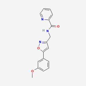 molecular formula C17H15N3O3 B3002129 N-((5-(3-methoxyphenyl)isoxazol-3-yl)methyl)picolinamide CAS No. 1210490-65-5