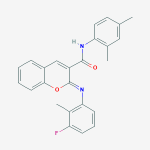 (2Z)-N-(2,4-dimethylphenyl)-2-[(3-fluoro-2-methylphenyl)imino]-2H-chromene-3-carboxamide