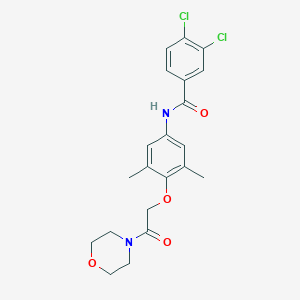 molecular formula C21H22Cl2N2O4 B300215 3,4-dichloro-N-{3,5-dimethyl-4-[2-(4-morpholinyl)-2-oxoethoxy]phenyl}benzamide 